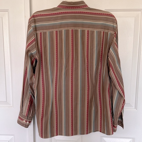 Faconnable Button Up Men’s Shirt. Vertical Striped Multicolor. Size Large - Picture 4 of 4